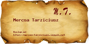 Mercsa Tarziciusz névjegykártya